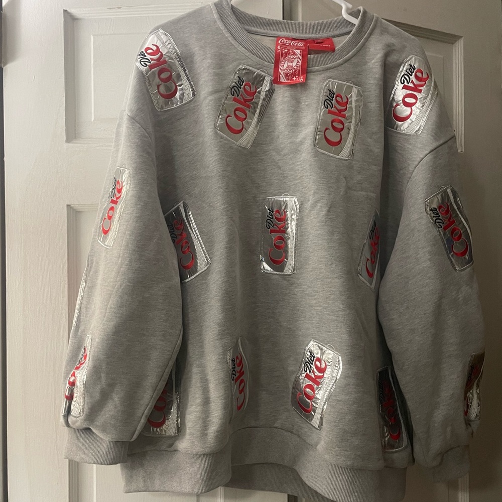 NWOT Queen of Sparkles gray DIET COKE sweatshirt